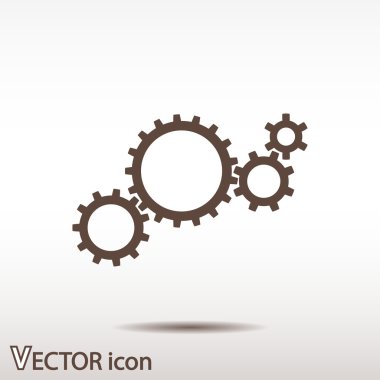 dişli simgesi. Düz tasarım biçimi