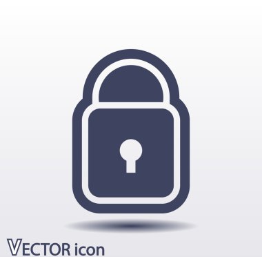 Kilit simgesi. Düz tasarım stili