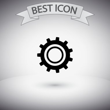 dişli simgesi. Düz tasarım biçimi