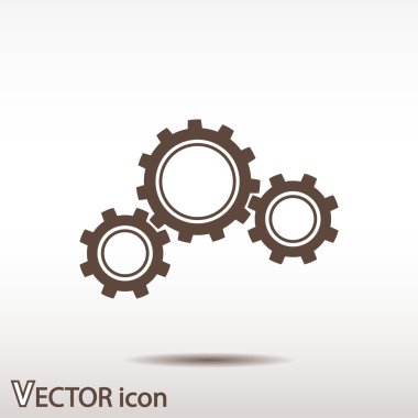 dişli simgesi. Düz tasarım biçimi