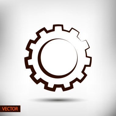 dişli simgesi. Düz tasarım biçimi
