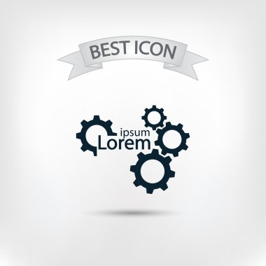 dişli simgesi. Düz tasarım biçimi