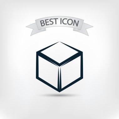 3D küp logo tasarım simgesi