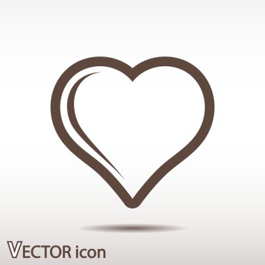 Kalp simgesi düz tasarım