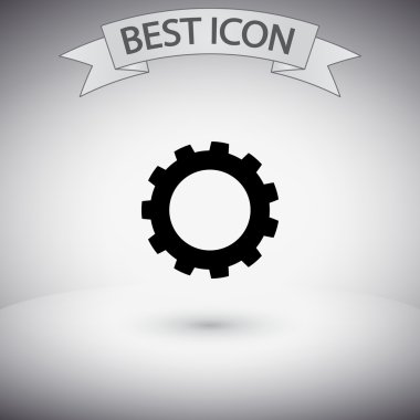 dişli simgesi. Düz tasarım biçimi