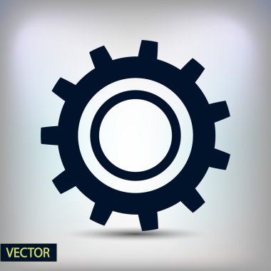 dişli simgesi. Düz tasarım biçimi