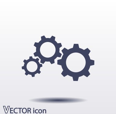 dişli simgesi. Düz tasarım biçimi