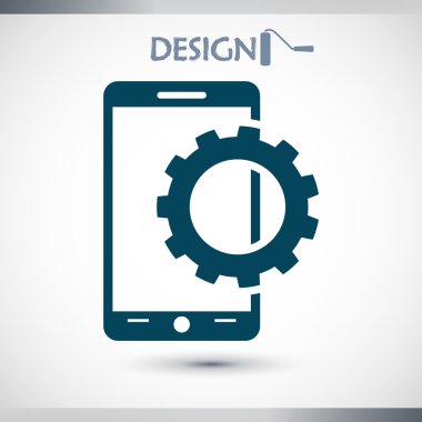 Smartphone ve dişli simgesini