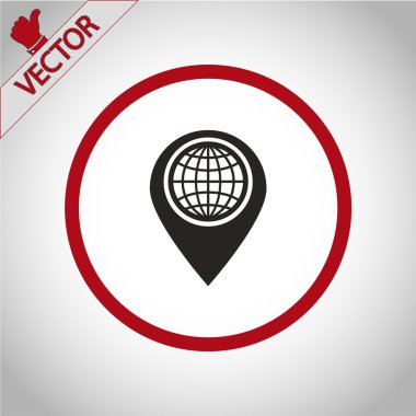 harita işaretçisi düz simgesi