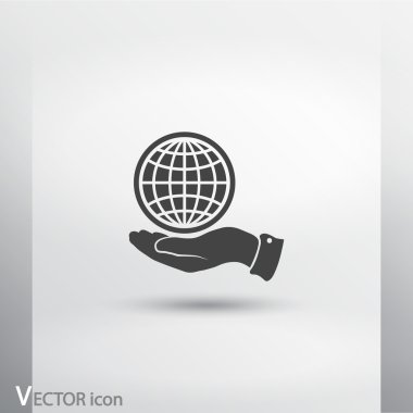 Küre simgesi düz tasarım