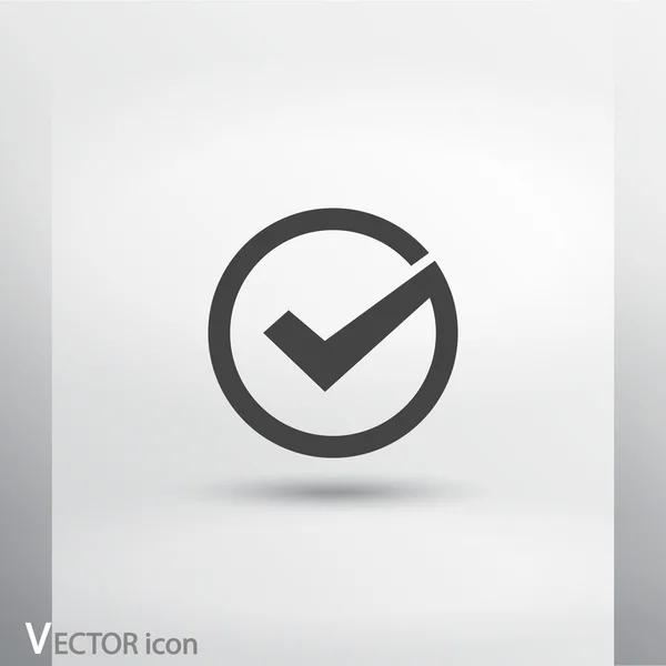 Confirmar ícone. Estilo de design plano — Vetor de Stock