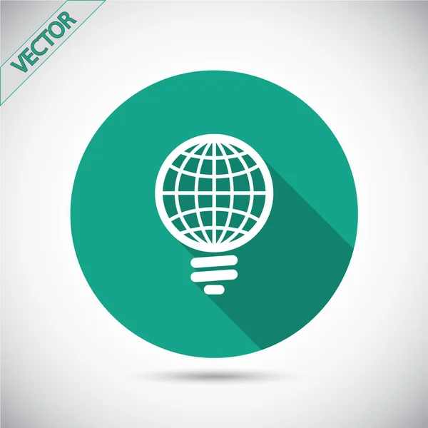 Icono de bombilla global — Vector de stock