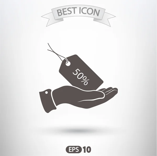 50 percent tag icon — Stock Vector