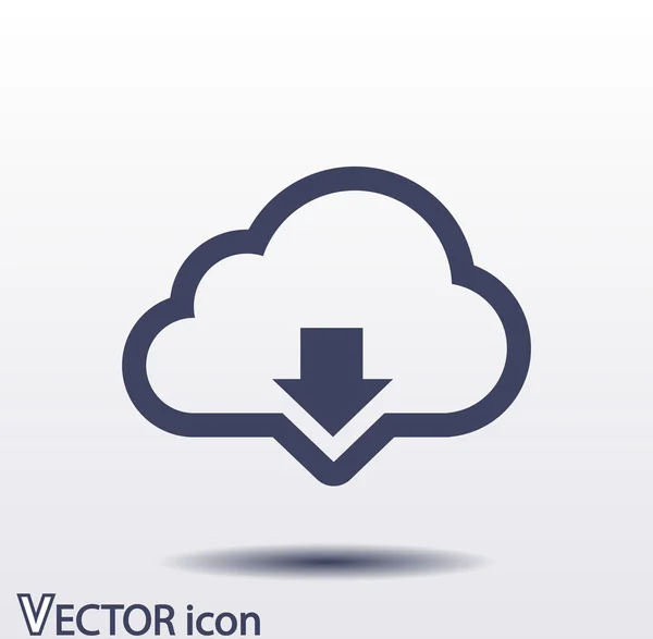 Cloud computing download pictogram — Stockvector