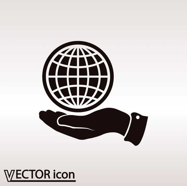 Wereldbol pictogram plat ontwerp — Stockvector