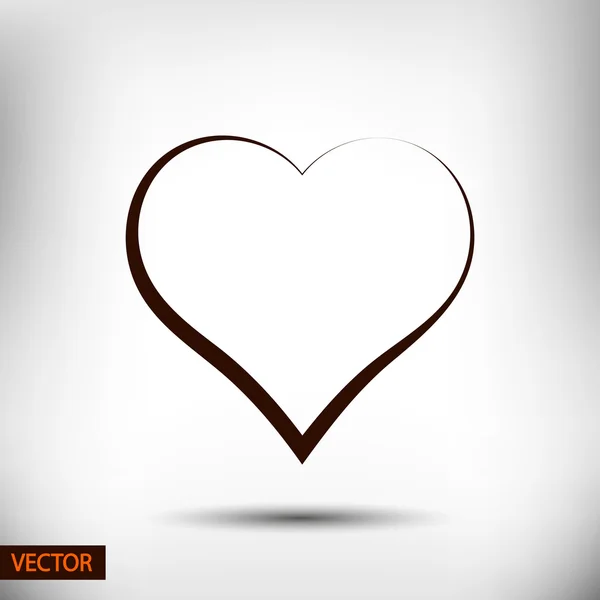 Design plat Heart Icon — Image vectorielle