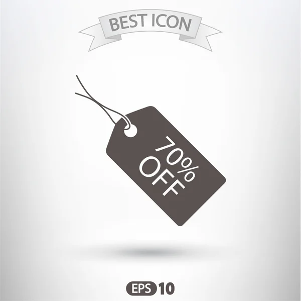 70 percent's tag icon — Stock Vector