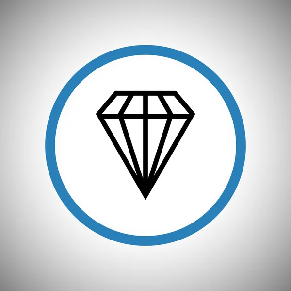 Icono plano de diamante — Archivo Imágenes Vectoriales