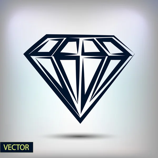 Diamantová plochá ikona — Stockový vektor