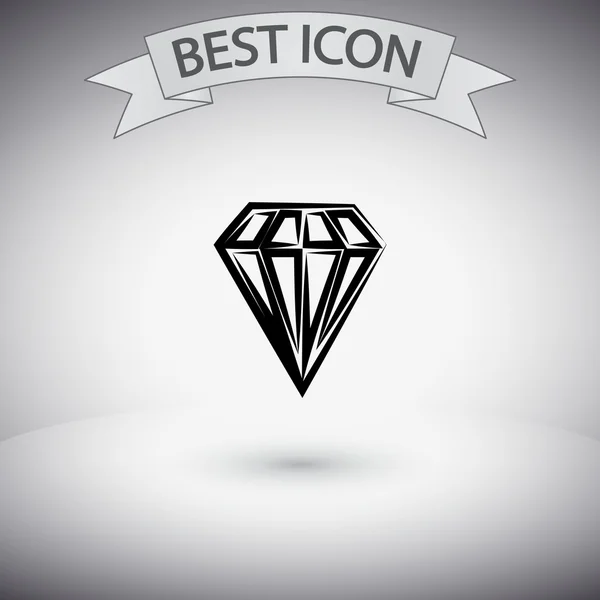 Diamond icon flat design — Stock Vector