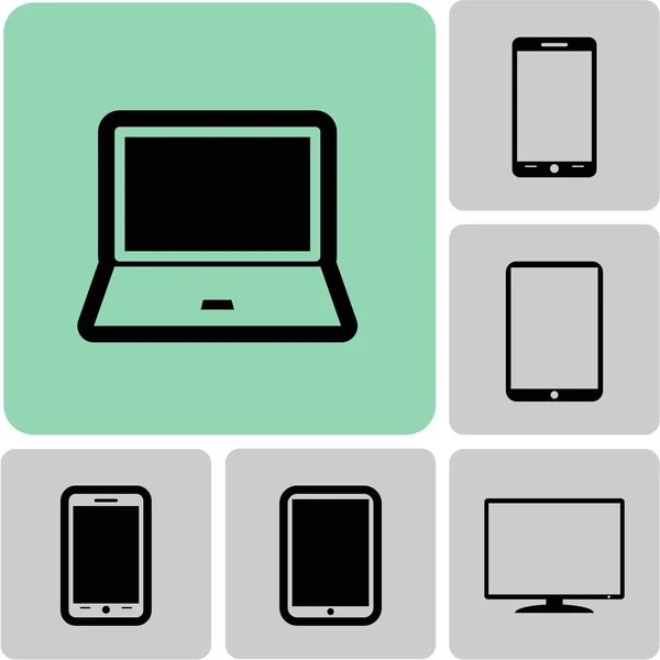 Set of electronic devices icons — Stock Vector