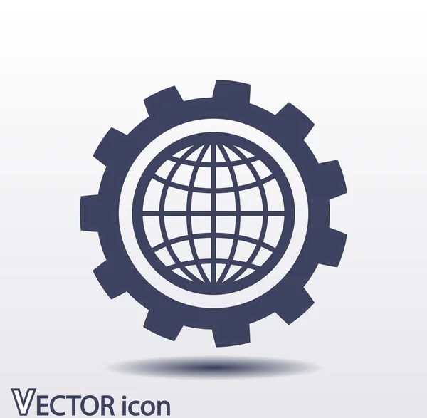 Globe Icon Design plat — Image vectorielle