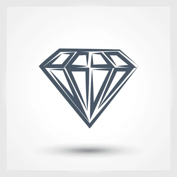 Diamant-Symbol flaches Design — Stockvektor