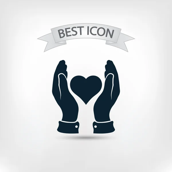 Heart in hands icon — Stock Vector