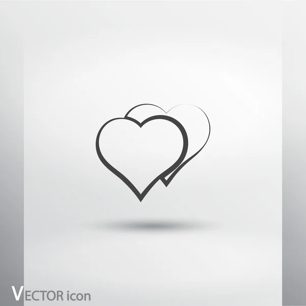 Corazón icono de diseño plano — Vector de stock