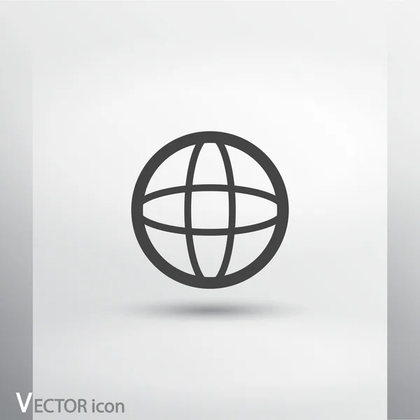 Globe Icon Design plat — Image vectorielle