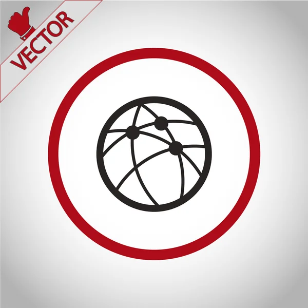 Icono de tecnología global o red social — Vector de stock