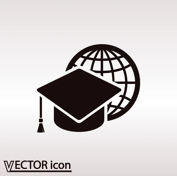 Graduatie cap pictogram — Stockvector