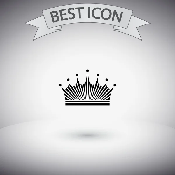 Icono de corona. Estilo de diseño plano — Vector de stock