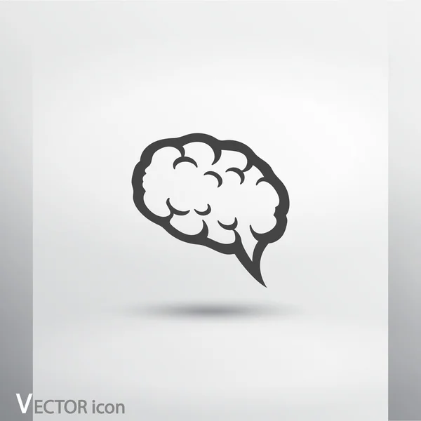 Icône du cerveau Style design plat — Image vectorielle