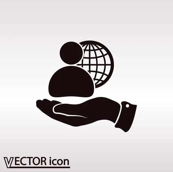 Wereldbol pictogram plat ontwerp — Stockvector