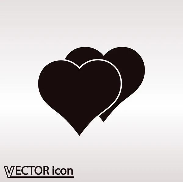 Cuore Icona design piatto — Vettoriale Stock