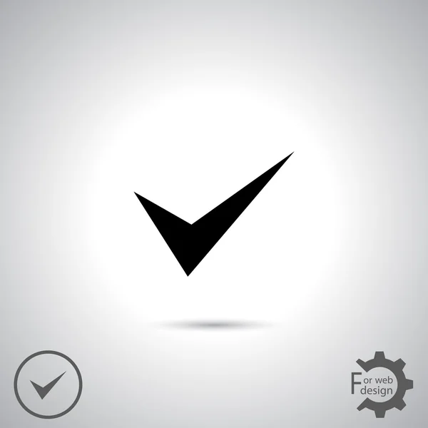 Confirma el icono. Estilo de diseño plano — Archivo Imágenes Vectoriales