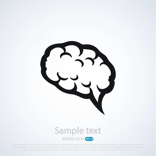 Icono cerebral Estilo de diseño plano — Vector de stock