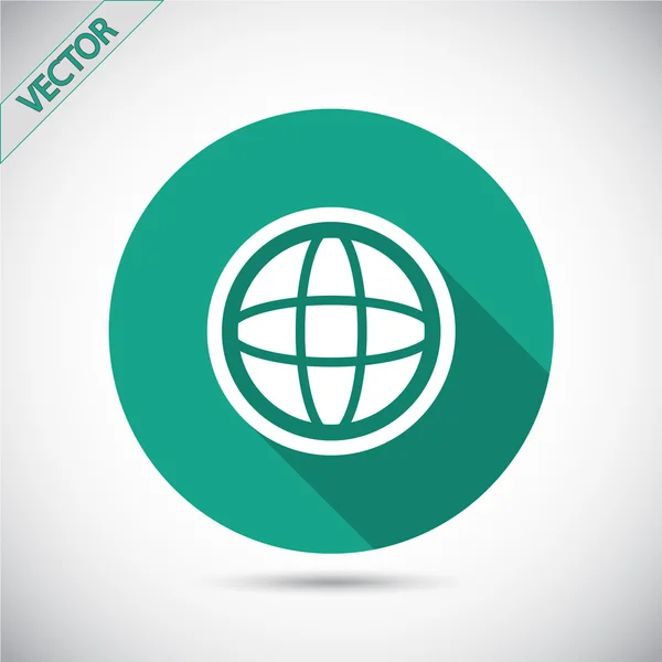 Globe Icona Design piatto — Vettoriale Stock