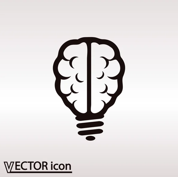 Brain icon Flat design style — Stock Vector
