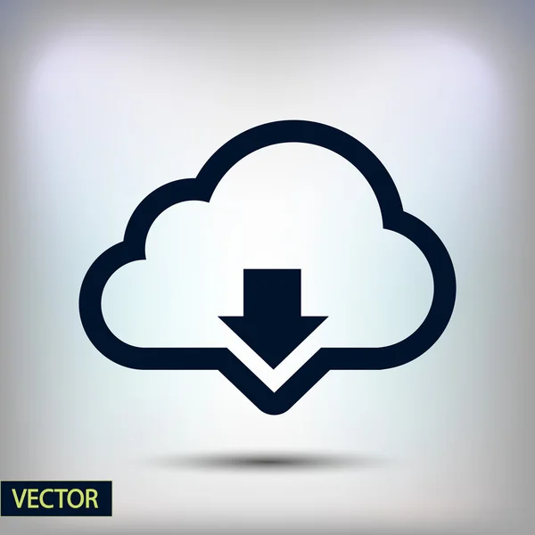 Cloud computing nedladdning ikon — Stock vektor