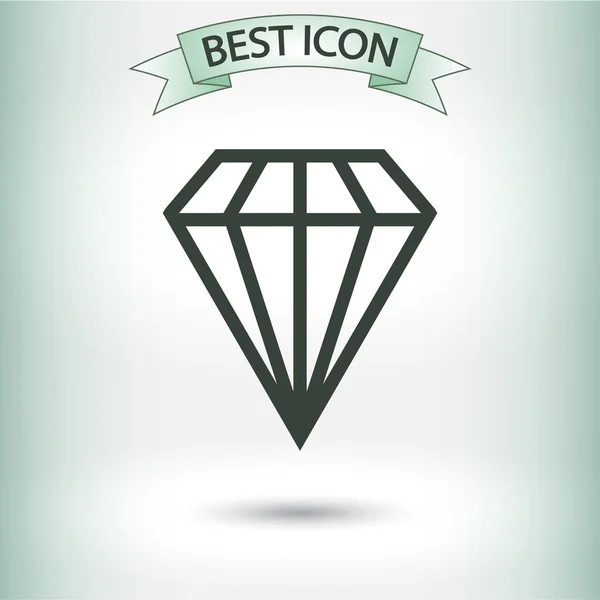 Diamond ikonu plochý design — Stockový vektor