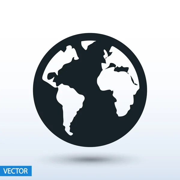 Globe Icon Design plat — Image vectorielle