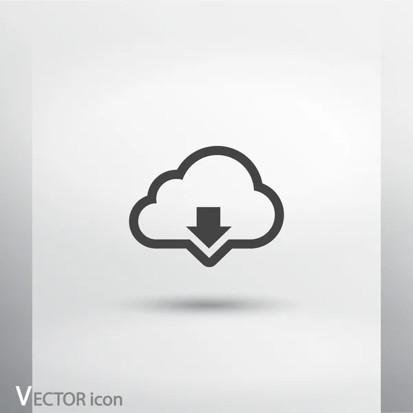 Cloud computing download icon — Stock Vector