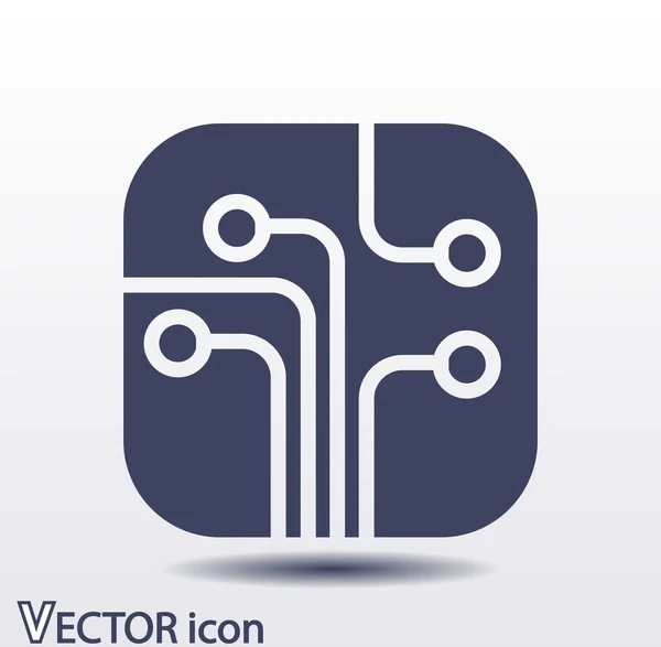 Printplaat, technologie pictogram — Stockvector