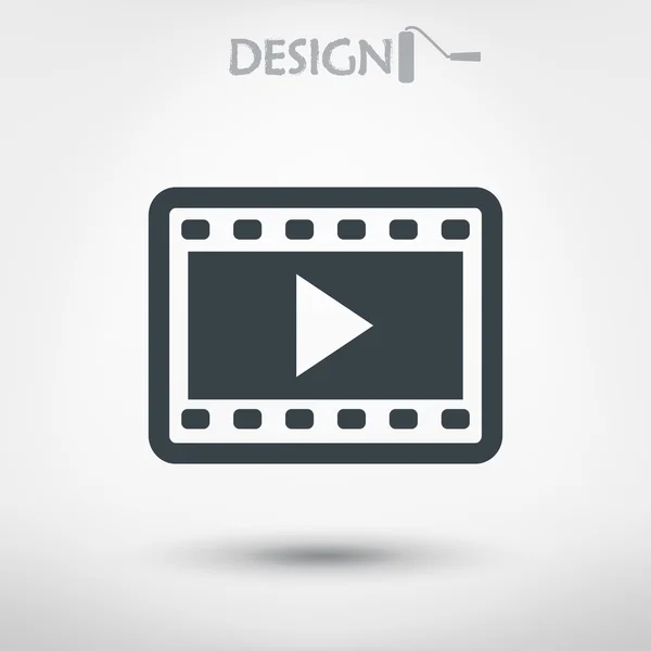 Icono de vídeo, diseño plano — Vector de stock