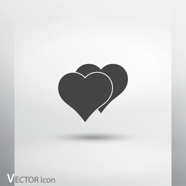 Hart pictogram plat ontwerp — Stockvector