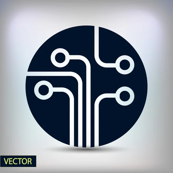 Kretskort, teknik-ikonen — Stock vektor