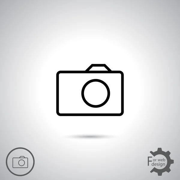 Platte pictogram van de camera — Stockvector