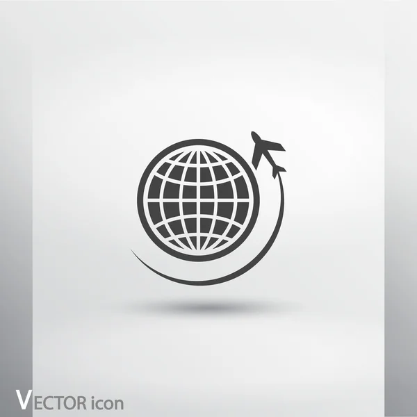 Globo con icono de avión — Archivo Imágenes Vectoriales
